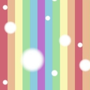 Pastel Rainbow Stripes with Polka Dots