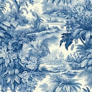 Jungle Toile de Jouy Dark Blue