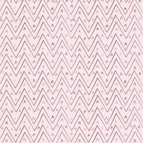 Pale Pink Woody Valley - whimsical watercolor zigzag chevrons