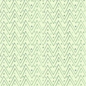 Soft Green Woody Valley - whimsical watercolor zigzag chevrons