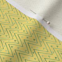 Sunny Yellow Woody Valley - whimsical watercolor zigzag chevrons