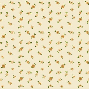 Scattered Watercolor Flowers on Beige//Medium//6"