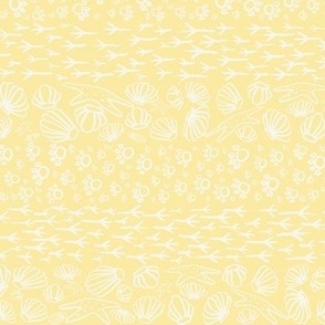 Beach Doodles (Large) - Simply White on Wildflowers Yellow  (TBS105) 