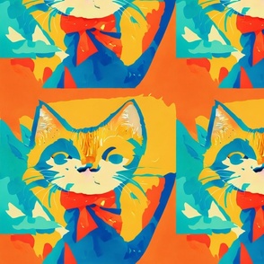 orange blue yellow gold cats L