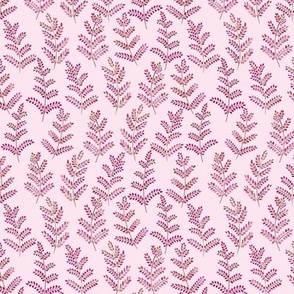 Pale Pink Feathery Ferns – watercolor hot pink whimsical ferns