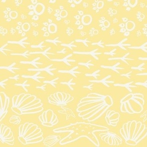 Beach Doodles (Jumbo) - Simply White on Wildflowers Yellow  (TBS105) 