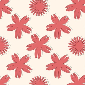 seamless pattern with abstract flowers_ retro colors