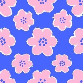 Blue and Pink Floral minimal