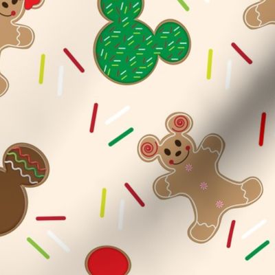 Christmas Gingerbread Cute Mouse Cookies 