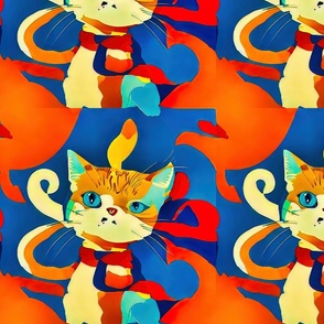 colorful funny cats L