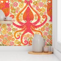 Octopus’ Garden in orange and pink