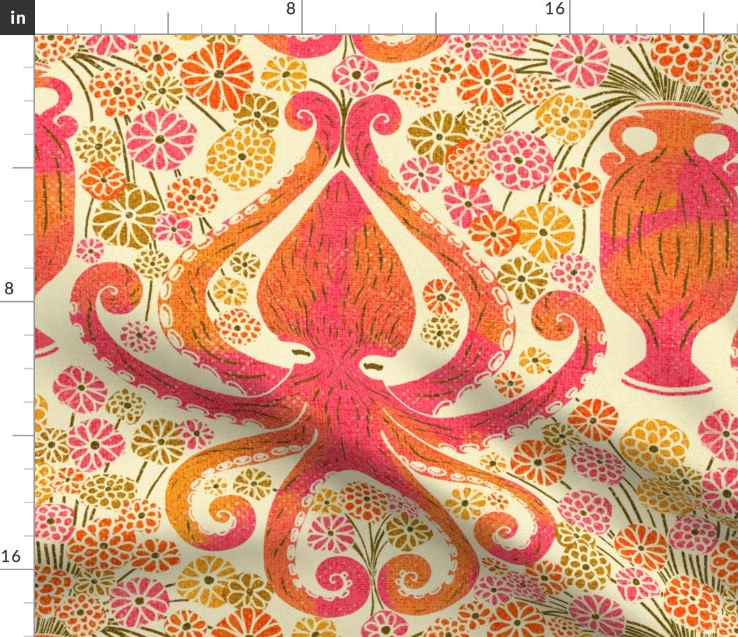 Octopus’ Garden in orange and pink
