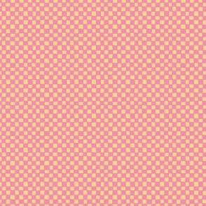 Wonky Checkered Retro Pink & Yellow - Small Scale