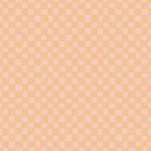 Wonky Checkered Retro Sand & Blush - Medium Scale