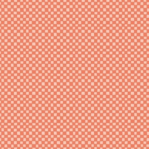 Wonky Checkered Retro Terra Cotta Red - Small Scale