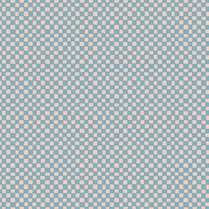 Wonky Checkered Retro Cyan & Blush - Small Scale