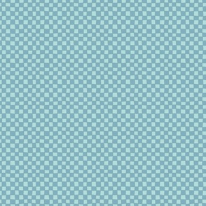 Wonky Checkered Retro Blue Monochrome - Small Scale