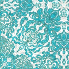 Ornament in light blue colors.