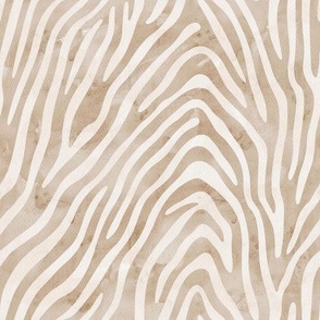 Watercolor Animal Print - Taupe and Cream Zebra Stripe