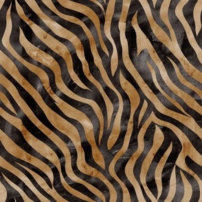 Watercolor Animal Print - Black Striped Tiger
