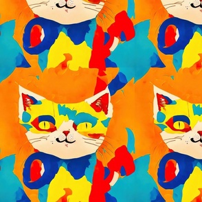 orange background funny cats L