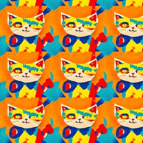 orange background funny cats SM