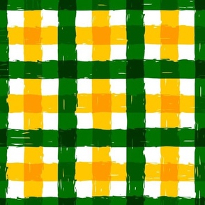 Gingham - Green and Yellow 12x12in