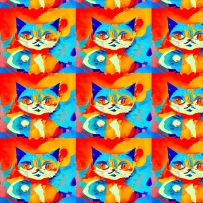blue red funny cats  SM