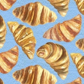 Medium French Croissants on French Linen
