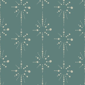 Art Deco Stars in Stripes in Coastal aquamarine green