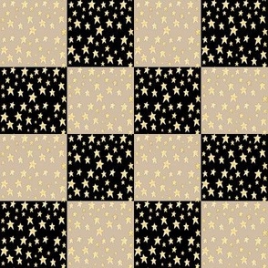 Star Patchwork Cheater Quilt Blocks Black and Cream