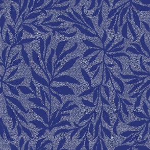 Botanical Minimalist Vine Silhouettes in indigo blue and white shagreen