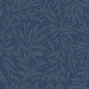 Botanical Minimalist Vine Silhouettes in indigo blue & slate gray shagreen