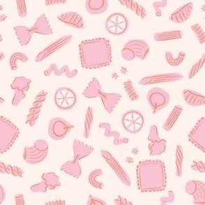Pasta Shapes in Light Pink