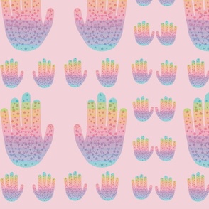Cute Rainbow Hands Pattern