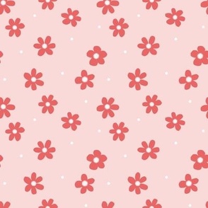 July 4th - Ditsy Florals - Red and Pink 
