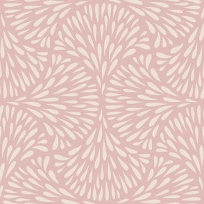 Cream white drops on pastel baby pink | Scallop, fan of water drops, geometric playful ogee

