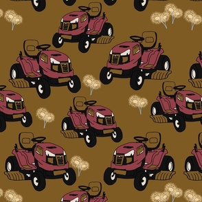 Mower on Brown Background
