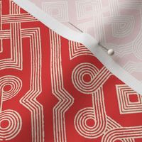 Embroidered Labyrinth in Romantic Red