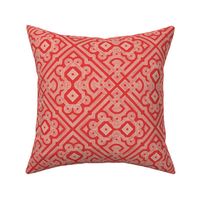 Embroidered Labyrinth in Romantic Red