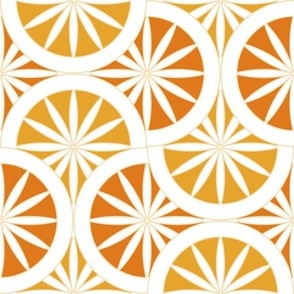 Citrus Slice Scallop / Art Deco / Geometric / Marigold Orange / Medium
