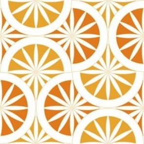Citrus Slice Scallop / Art Deco / Geometric / Marigold Orange / Small