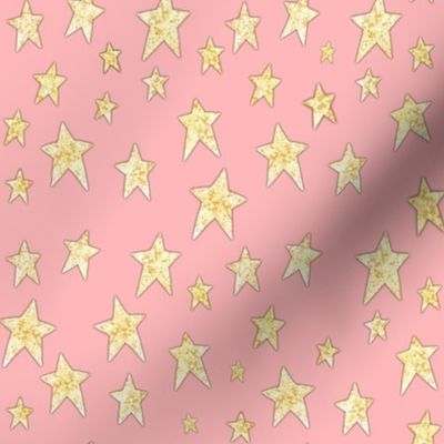 Cozy Golden Stars on Light Pink