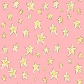 Cozy Golden Stars on Light Pink