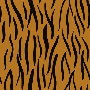 Jungle Rhythm: Authentic Tiger Stripes, Orange, Large