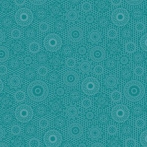 Lace Flowers Teal