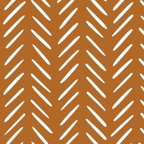 (L) Modern Boho Freehand Chevron in Orange 