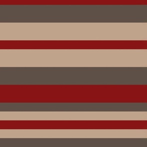 Brown, Tan and Red Stripes - Multi-sized
