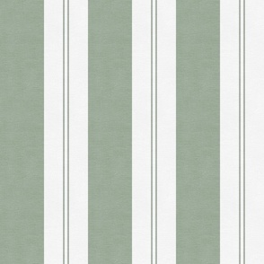 (M) wide and narrow vertical stripes in muted green and off white