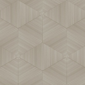 textured hexagon weave - curio gray brown_ white - geometric